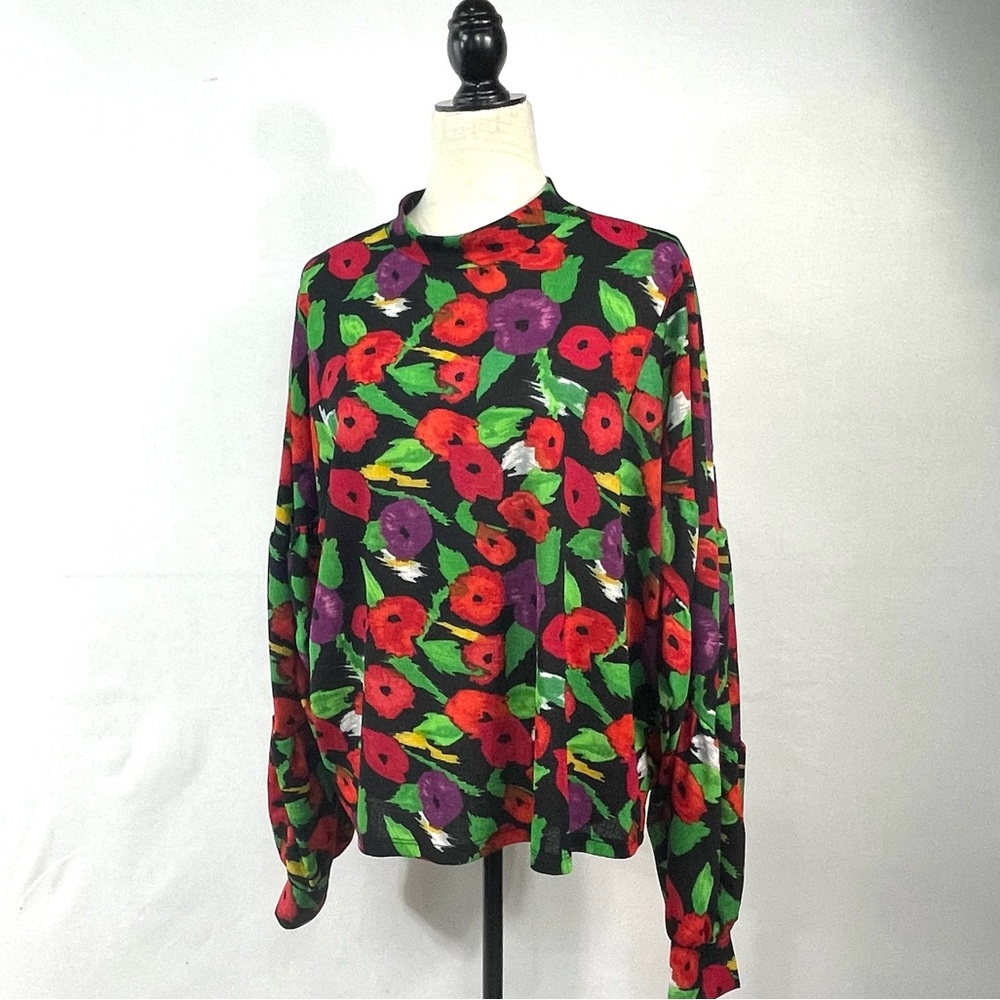 Zara Basic Collection Poppies Top Size Large - image 5